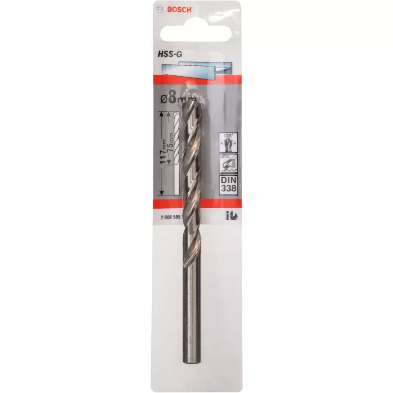 Τρυπάνι Bosch Metal HSS-G DIN 338 8 mm