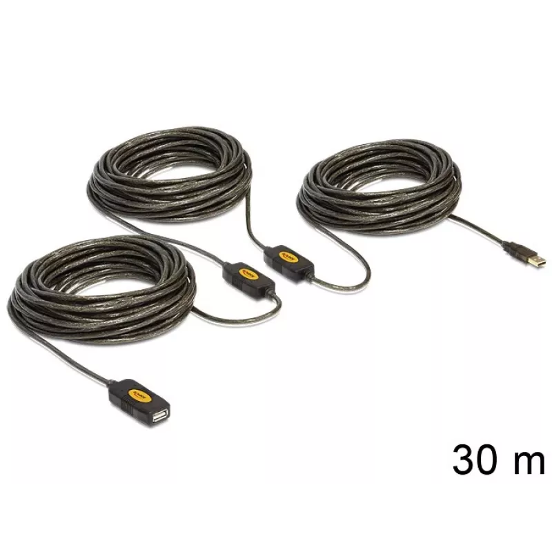 Καλώδιο USB DeLOCK 30m USB2.0 USB A μαύρο