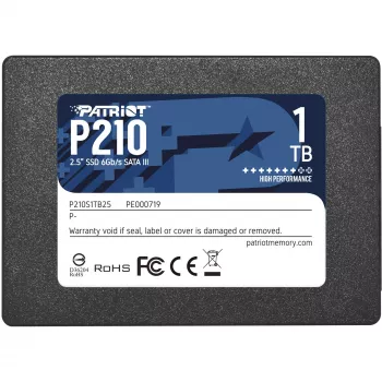 SSD 2,5 ιντσών SATA III PATRIOT P210 1 TB – 500 MB/s ανάγνωση, 400 MB/s εγγραφή, ύψος 7 mm