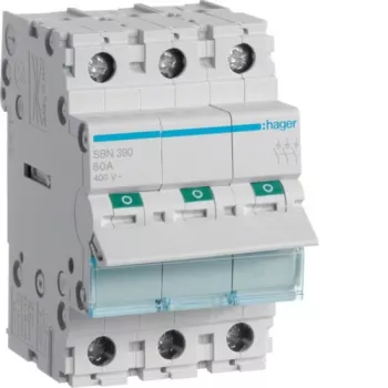 Διακόπτης προστασίας γραμμής Hager SBN390 3 Module 100A 440V