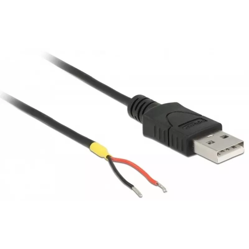 Delock Καλώδιο USB2.0 βύσμα Type-A > 2 x ανοιχτά άκρα καλωδίου - 1,5 m - μαύρο (85664)