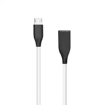 Καλώδιο σιλικόνης USB-Micro-USB (λευκό, 1 m)