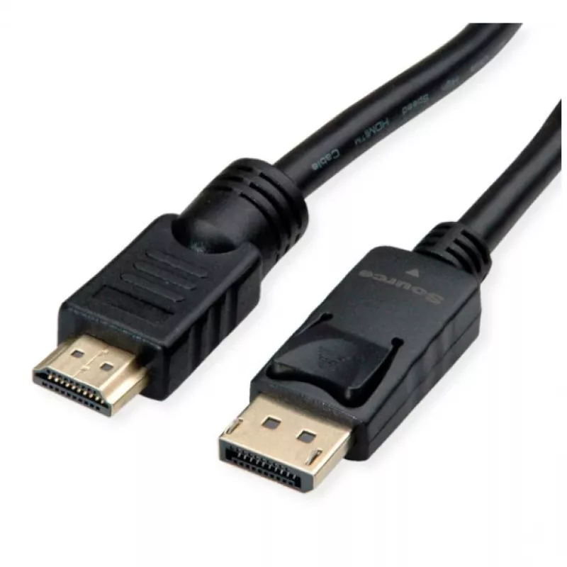 Αντάπτορας καλωδίου βίντεο ROLINE 11.04.5776 7.5m HDMI Type-A DisplayPort μαύρο