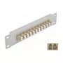 Patchpanel οπτικών ινών DeLOCK 10 ιντσών 12 Port LC Duplex μπεζ 1U γκρι