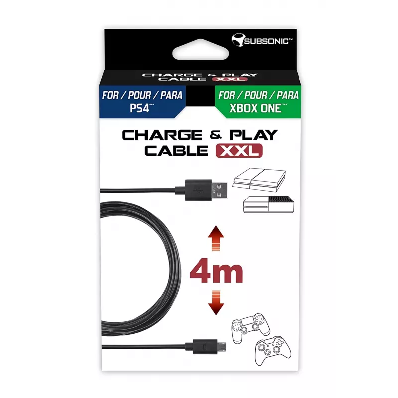 Καλώδιο USB Subsonic SA5355 4 m USB 2.0 A σε Micro-USB A Μαύρο