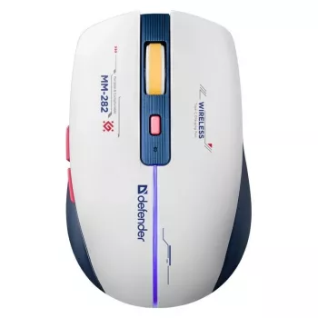 Ασύρματο gaming ποντίκι DEFENDER MM-282 RF — αμφίχειρο, οπτικό 1800 DPI, 5 κουμπιά, USB, λειτουργεί με μπαταρία