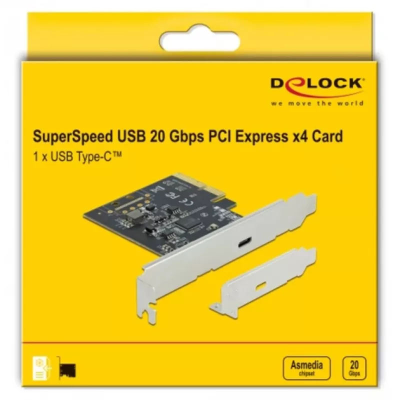 DeLOCK - Προσαρμογέας USB - PCIe 3.0 x4 Low-Profile - USB 3.2 Gen 2x2 x 1 (89036)