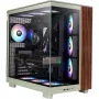 View 380 XL WS ARGB, κουτί Tower ανοιχτό πράσινο/ξύλο, tempered glass x 2, υφή ξύλου