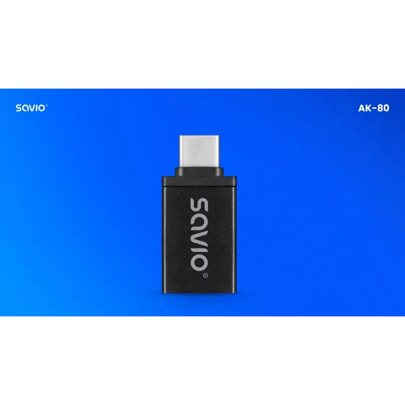 Savio AK-80 προσαρμογέας καλωδίου βίντεο 0m USB Type-A USB Type-C μαύρο