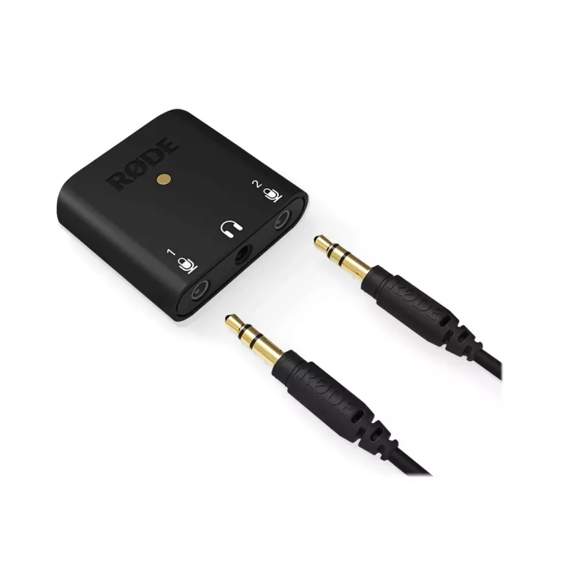 RØDE AI-Micro κινητή διεπαφή ήχου, 2x είσοδοι TRS/TRRS 3,5 mm, έξοδος ακουστικών 3,5 mm, USB-C, μαύρη