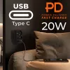 Πολύπριζο MACLEAN MCE249 F/B – 2 πρίζες AC (16A + 6A) με 2×USB-A και 2×USB-C PD 20W, βύσμα EU, μαύρο