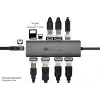 Alcasa HUB-C001A Hub διασύνδεσης USB Type-C 5000 Mbit/s ανθρακί