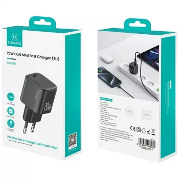 Φορτιστής usams USA001627 20W 1×USB‑C με καλώδιο USB‑C — ταχυφορτιστής για τηλέφωνα και tablet