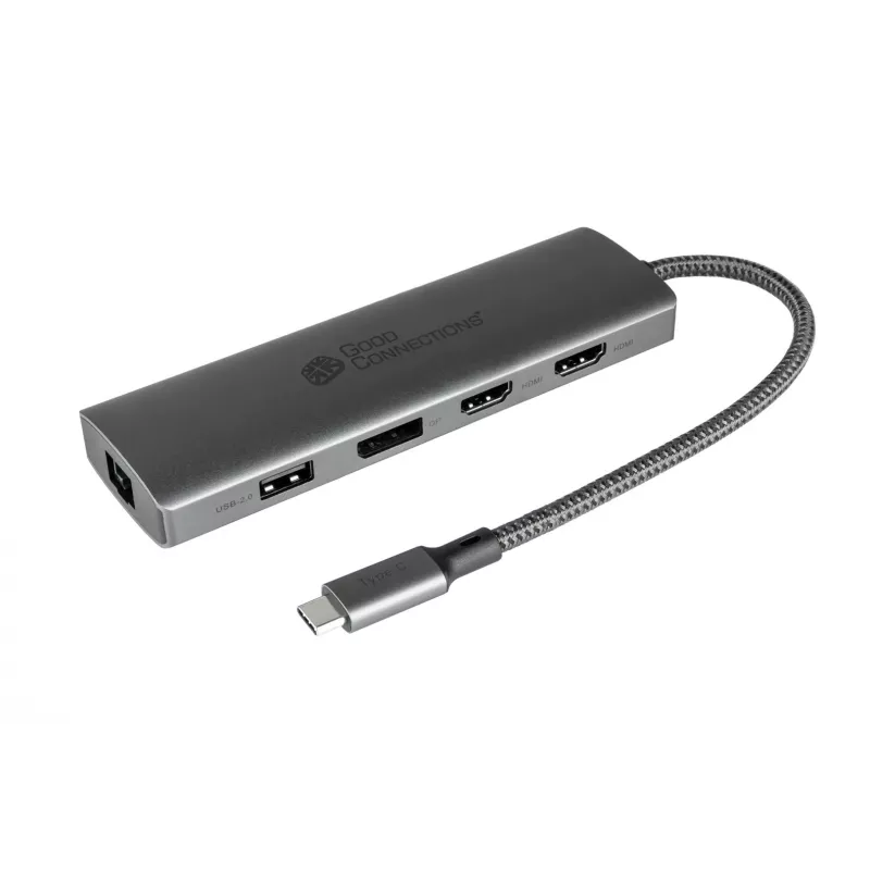 Alcasa HUB-C001A Hub διασύνδεσης USB Type-C 5000 Mbit/s ανθρακί
