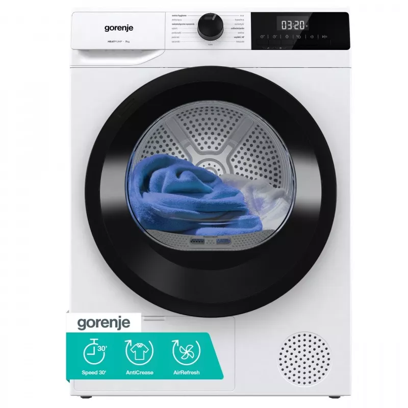 Gorenje G200 D2HNE7D/PL Στεγνωτήριο ρούχων μπροστινής φόρτωσης 7 kg λευκό