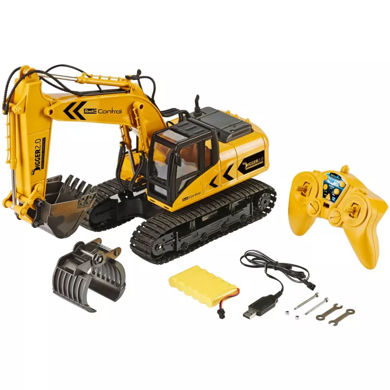 Revell Digger 2.0 - Εκσκαφέας - Ηλεκτροκινητήρας - 1:16 - Ready-to-Run (RTR) - Μαύρο - Κίτρινο - Digger 2.0 (24924)