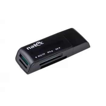 Natec MINI ANT 3 Αναγνώστης Καρτών USB 2.0 (SD, SDHC, MMC, M2, microSD), Μαύρο (NCZ-0560)