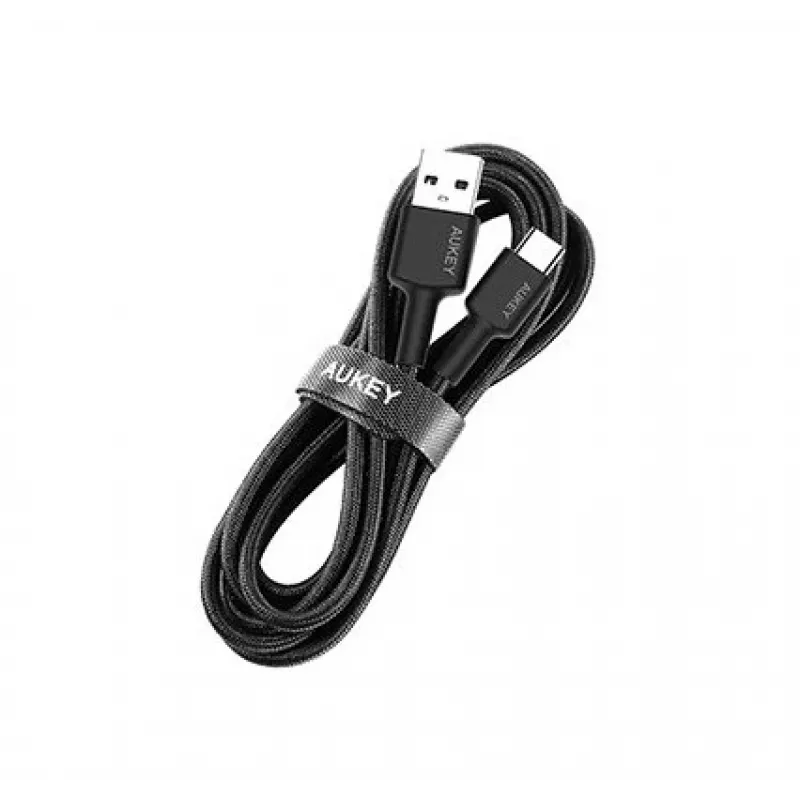 Καλώδιο USB-C σε USB-A Aukey CB-CA2, πλεξούδα νάιλον, Quick Charge 3 A, 1 m