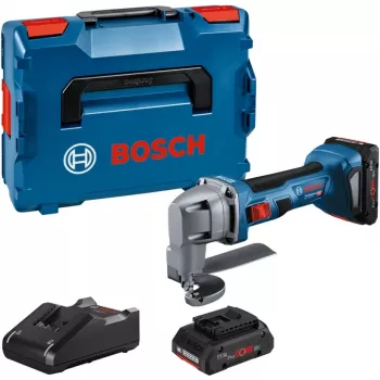 Bosch GSC 18V-16 E Professional επαναφορτιζόμενο ψαλίδι λαμαρίνας, 18 V, 2x ProCORE18V 4,0 Ah, L-BOXX, μπλε/μαύρο