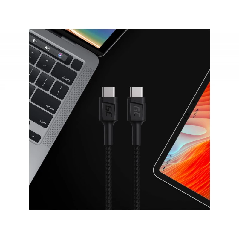 Green Cell KABGC30 καλώδιο USB USB 2.0 1.2 m USB-C μαύρο