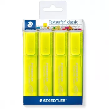 Μαρκαδόρος Staedtler 364-1P WP4 μυτερή μύτη κίτρινο 4 τεμ.
