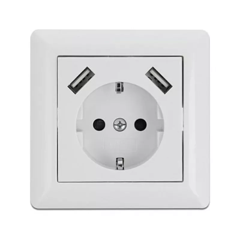 Πρίζα 2 x USB + CEE 7/3 DeLOCK 11473