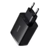 Baseus συμπαγής ταχυφορτιστής, 3x USB, 17 W (μαύρο)