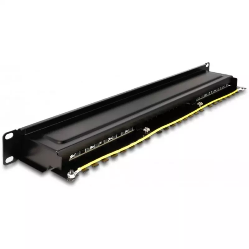DeLOCK 66876 patch panel 1U Cat6a μαύρο μεταλλικό