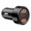 Baseus Magic CCMLC20A-01 φορτιστής αυτοκινήτου, 2x USB-A QC 3.0, 45 W, 6 A, οθόνη τάσης, μαύρος