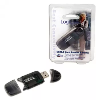Αναγνώστης καρτών LOGILINK CR0007 USB 2.0 για SD/MMC, μαύρο, έως 480 Mbit/s