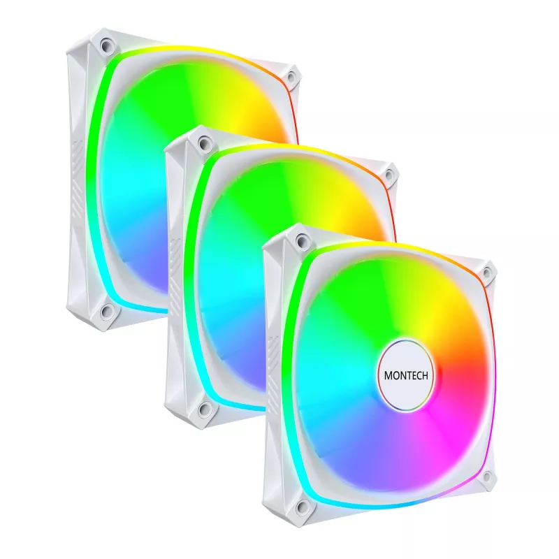 MONTECH RX120 PRO λευκό 120mm ARGB Reverse Blade συσκευασία 3 τεμ.