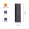 Θήκη SSD QOLTEC 50312 μαύρη για δίσκο M.2 SATA / NVMe, USB Type-C