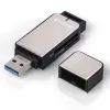 Hama 123900 αναγνώστης καρτών USB 3.0 SD/microSD, αλουμίνιο, μαύρο/ασημί