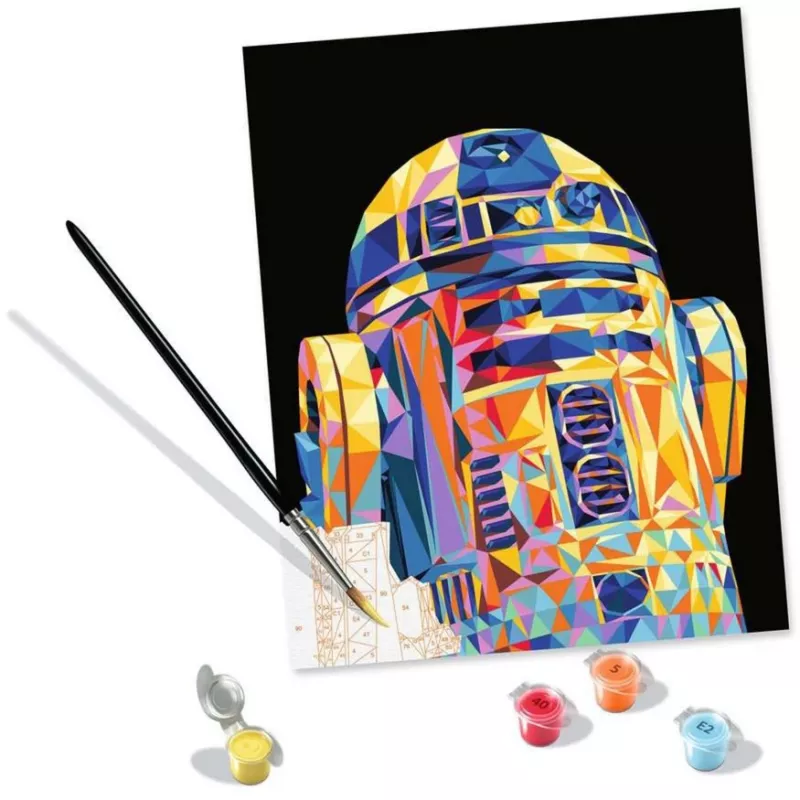 Σετ ζωγραφικής Ravensburger CreArt Star Wars R2‑D2 – σετ ζωγραφικής με αριθμούς