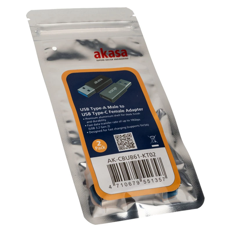 Αντάπτορας καλωδίου USB Type-A σε USB Type-C Akasa AK-CBUB61-KT02