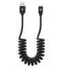 Tellur TLL155395 επεκτεινόμενο καλώδιο δεδομένων USB-A σε USB-C, 3A, 480 Mbps, 1,8 m, υφασμάτινο, μαύρο
