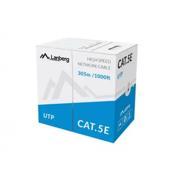 Καλώδιο δικτύου Lanberg LCU5-11CU-0305-S U/UTP Cat5e 305 m γκρι