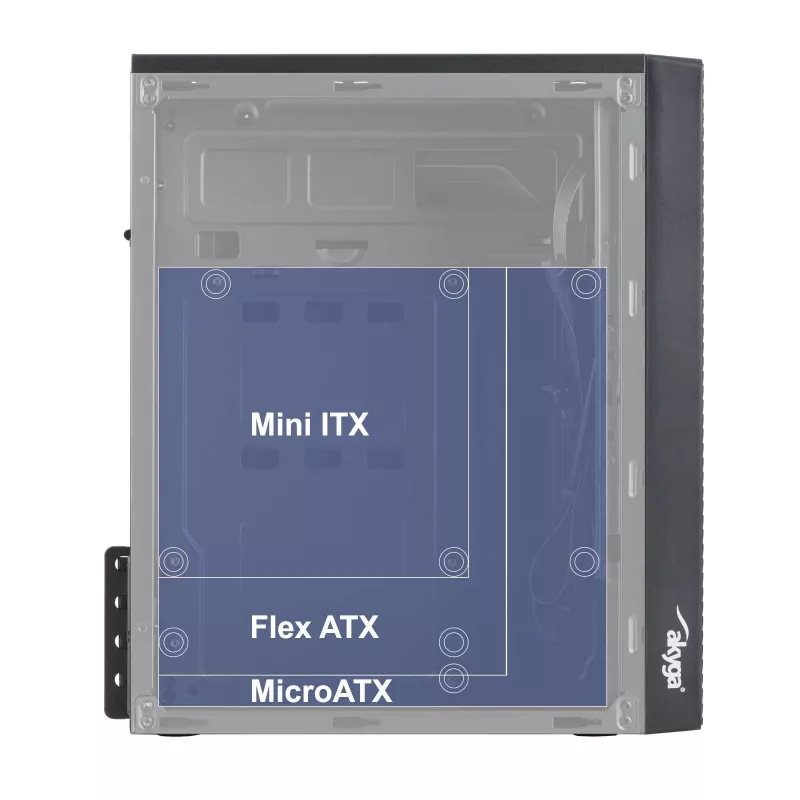 Κουτί υπολογιστή Micro-ATX Akyga AK36BK, Micro ATX / Flex ATX / Mini ITX, USB 3.0 + USB 2.0, χωρίς τροφοδοτικό, μαύρο