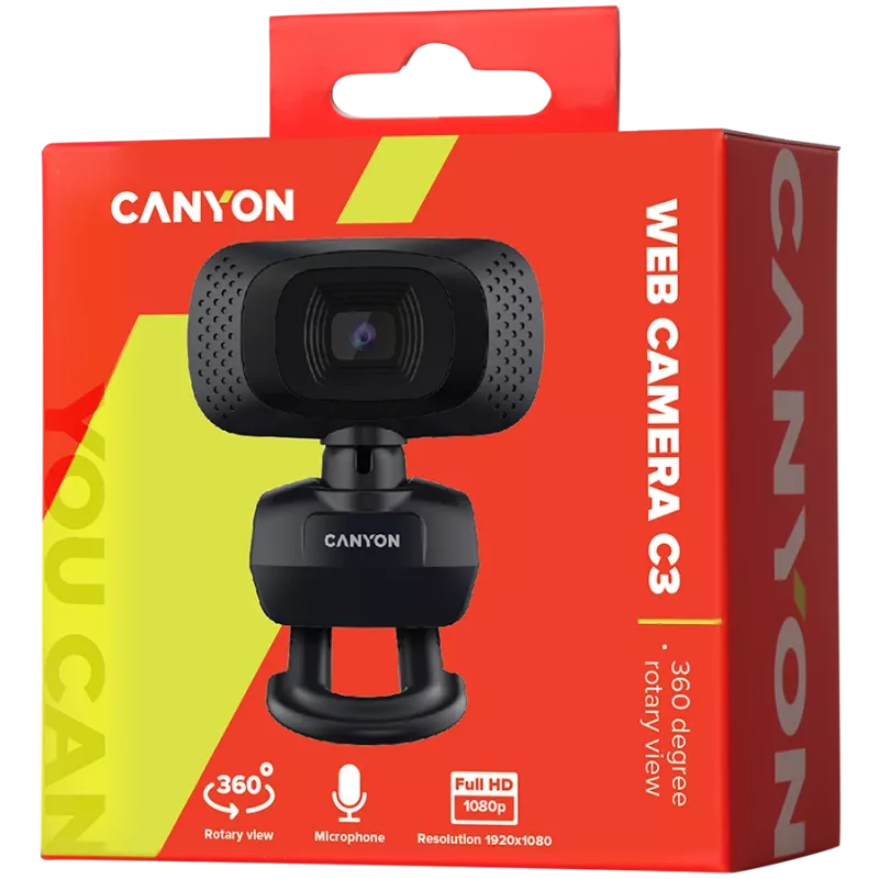 CANYON Webcam C3 HD 720p Μαύρο