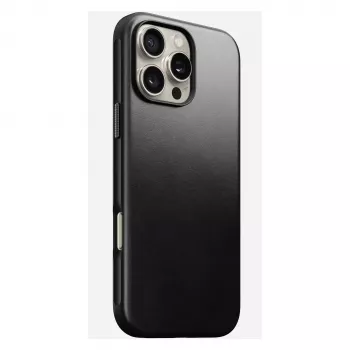Θήκη κινητού Nomad Modern Leather Case για iPhone 16 Pro Max, 6,9 ίντσες (17,5 cm), μαύρο, δέρμα+PC+TPU