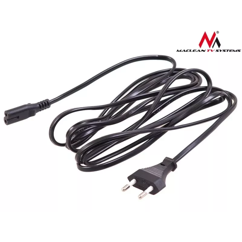 Maclean MCTV-809 Καλώδιο τροφοδοσίας βύσμα EU σε Figure-8 (C7), 1,5 m