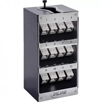 InLine 76203Q Keystone Patchpanel, 12-Port Cat.6A, Τοποθέτηση σε τοίχο/ράγα DIN