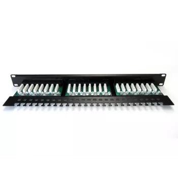 Digitus DN-91524U-EC patch panel 19" 24 θυρών Cat5e U/UTP, 1U, με υποστήριξη καλωδίων, μαύρο