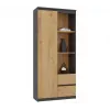 Top e Shop RS-80 BILY Βιβλιοθήκη, ανθρακί πλαίσιο, πόρτα Artisan δρυς, 7 ράφια, 2 συρτάρια, 1800×800×350 mm