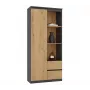 Top e Shop RS-80 BILY Βιβλιοθήκη, ανθρακί πλαίσιο, πόρτα Artisan δρυς, 7 ράφια, 2 συρτάρια, 1800×800×350 mm