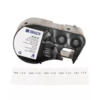 Brady, M4-48-427, αυτοστρωματοποιούμενο βινύλιο, λευκό/διαφανές, 19,05 x 9,53(25,40) mm, μόνιμο, για διάμετρο καλωδίου 2,70 – 5,10 mm (200 τεμ.) (170752)