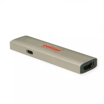 ROLINE GOLD Προσαρμογέας οθόνης USB-C - HDMI 8K60Hz αρσενικό/θηλυκό + PD 60W - Προσαρμογέας - Ψηφιακό/Δεδομένα (14.01.3478)