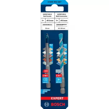 Σετ τρυπανιών Bosch Expert HEX-9 MultiConstruction 8 mm, 2 τεμ.