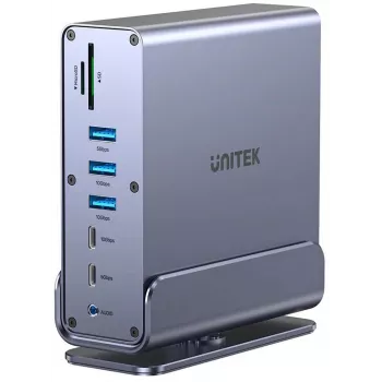 Σταθμός σύνδεσης Unitek D1135AGY01 Προσαρμογέας DisplayLink Υποστήριξη Triple-4K, 15-in-1, ισχύς PD 15W