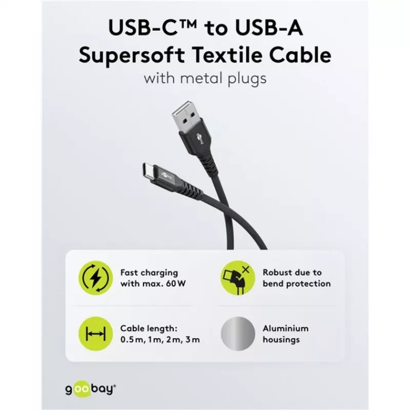 Goobay 74526 Καλώδιο USB Μαύρο